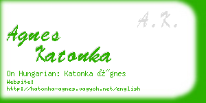 agnes katonka business card